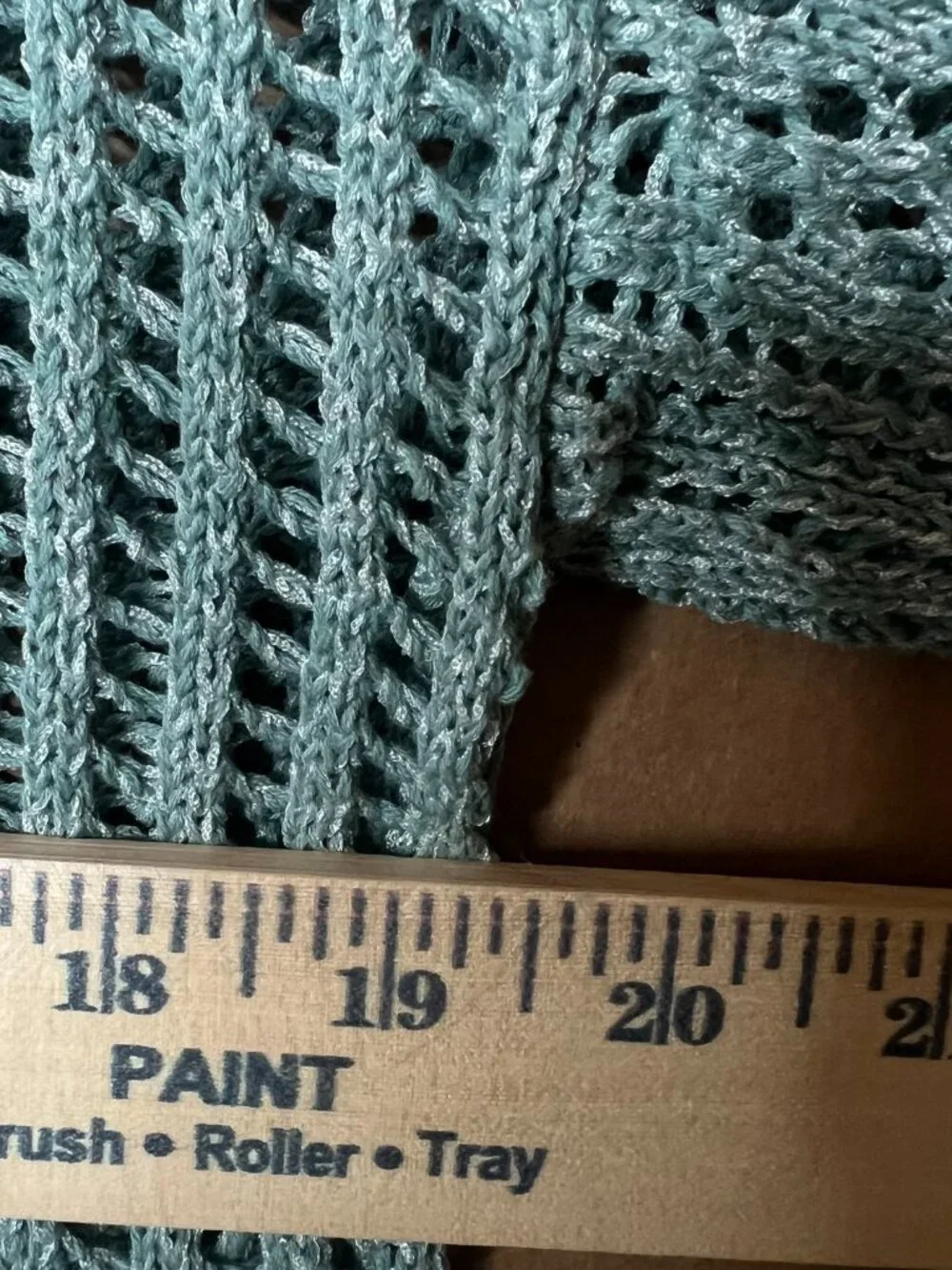 Chico's Light Teal Crochet Knit Sweater | Size 0 (Medium) | Cotton Blend | Boho